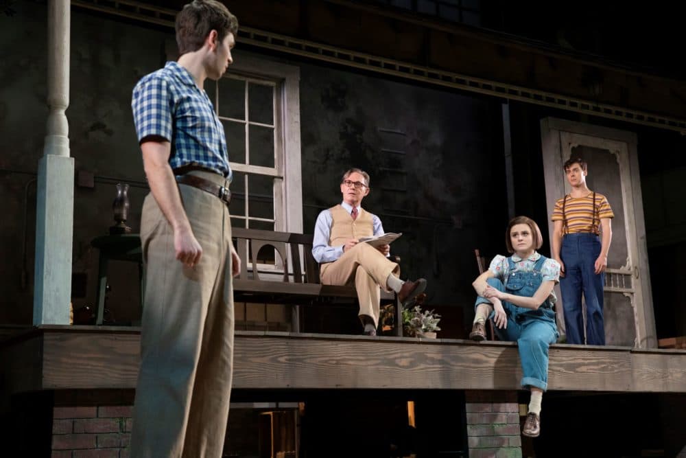 Left to right: Justin Mark as Jem Finch, Richard Thomas as Atticus Finch, Melanie Moore as Scout Finch and Steven Lee Johnson as Dill Harris in “To Kill a Mockingbird.” (Courtesy Julieta Cervantes)