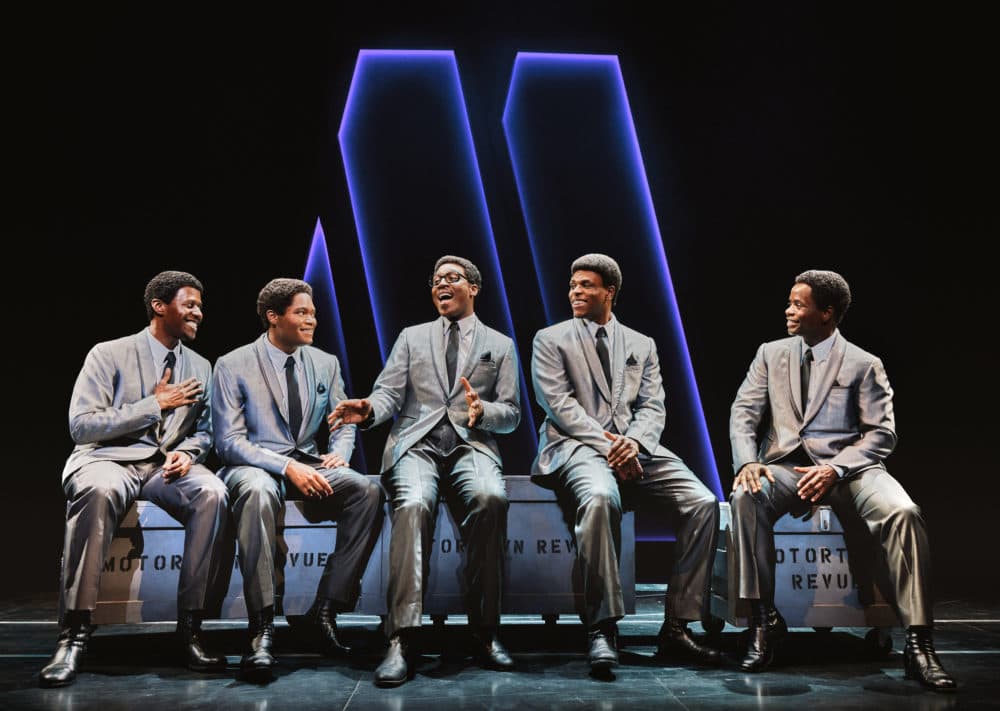 Left to right: Marcus Paul James, Jalen Harris, Elijah Ahmad Lewis, Harrell Holmes Jr. and James T. Lane from the national touring company of “Ain’t Too Proud.” (Courtesy Emilio Madrid)