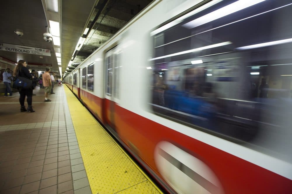 A Red Line train at South Station. (Jesse Costa/WBUR)