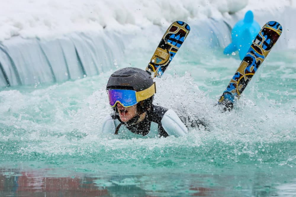  Dressed as a Stormtrooper, Bailey Chasser comes up for air. (Hart Van Denburg/CPR News)