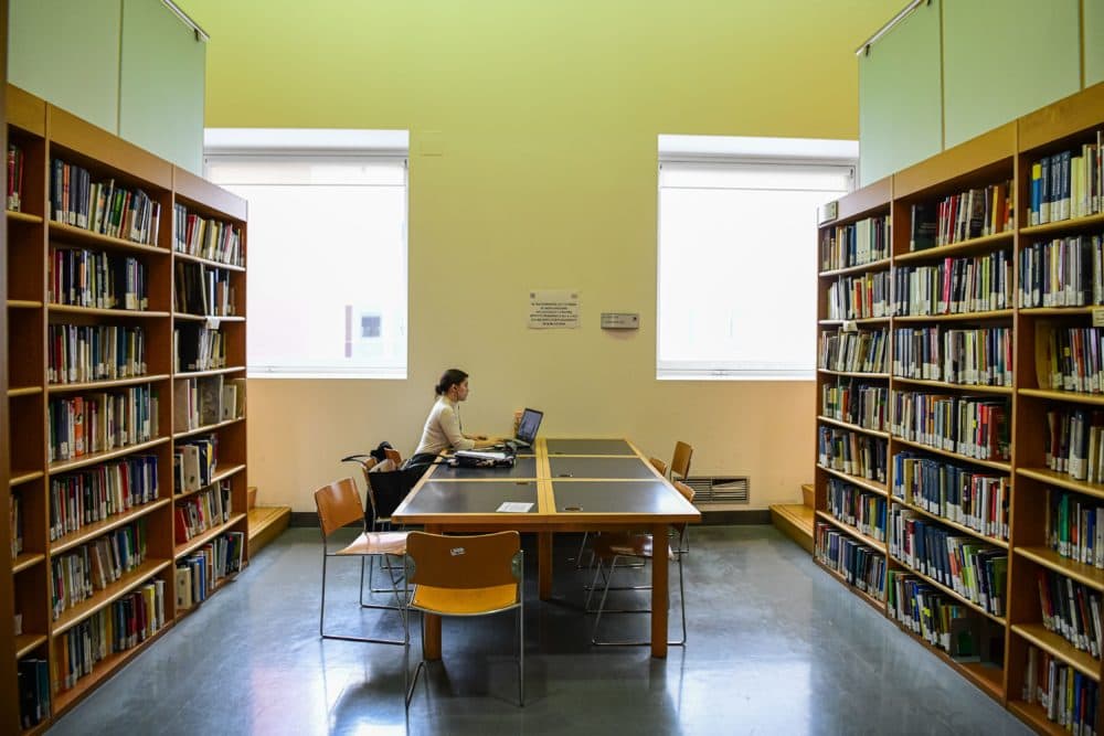 A student studies alone at the library of the University Milano-Bicocca in Milan, on March 5, 2020. (Piero Cruciatti/AFP via Getty Images)