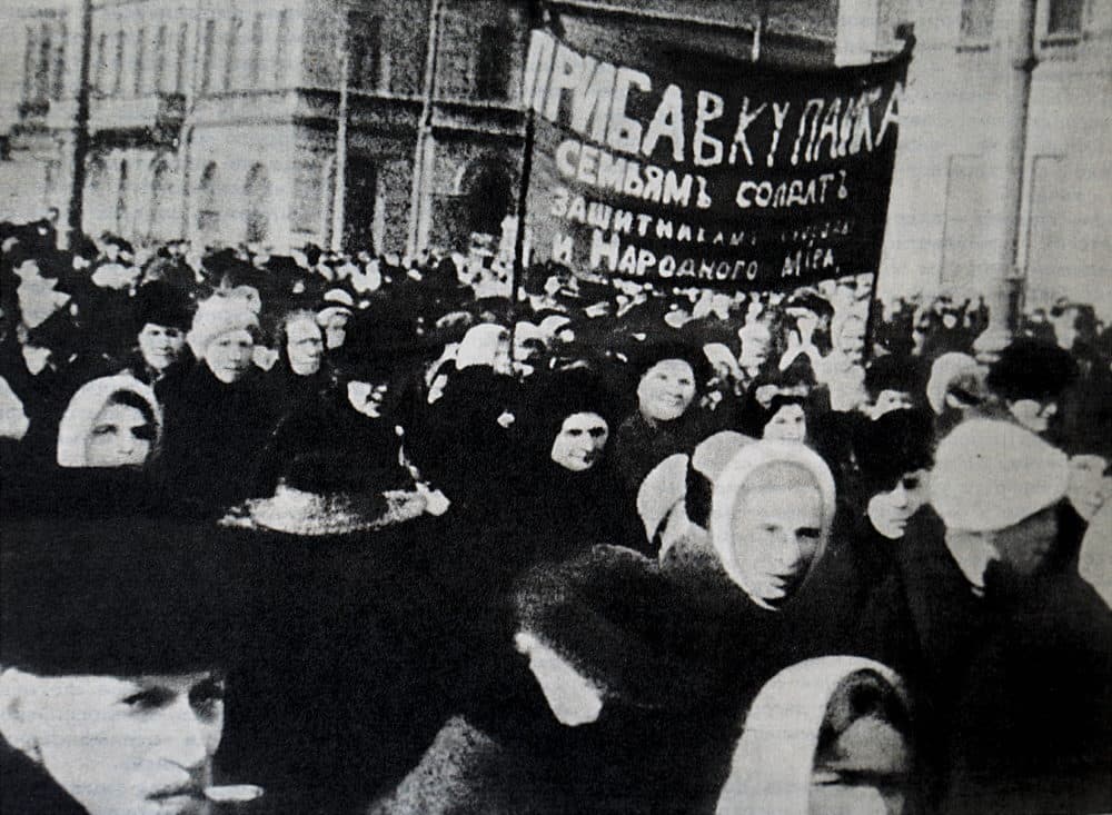Demonstration of Petrograd workers on Women's Day on February 23, 1917, which became the first day of the February Revolution.. (Photo by: Universal History Archive/Universal Images Group via Getty Images)