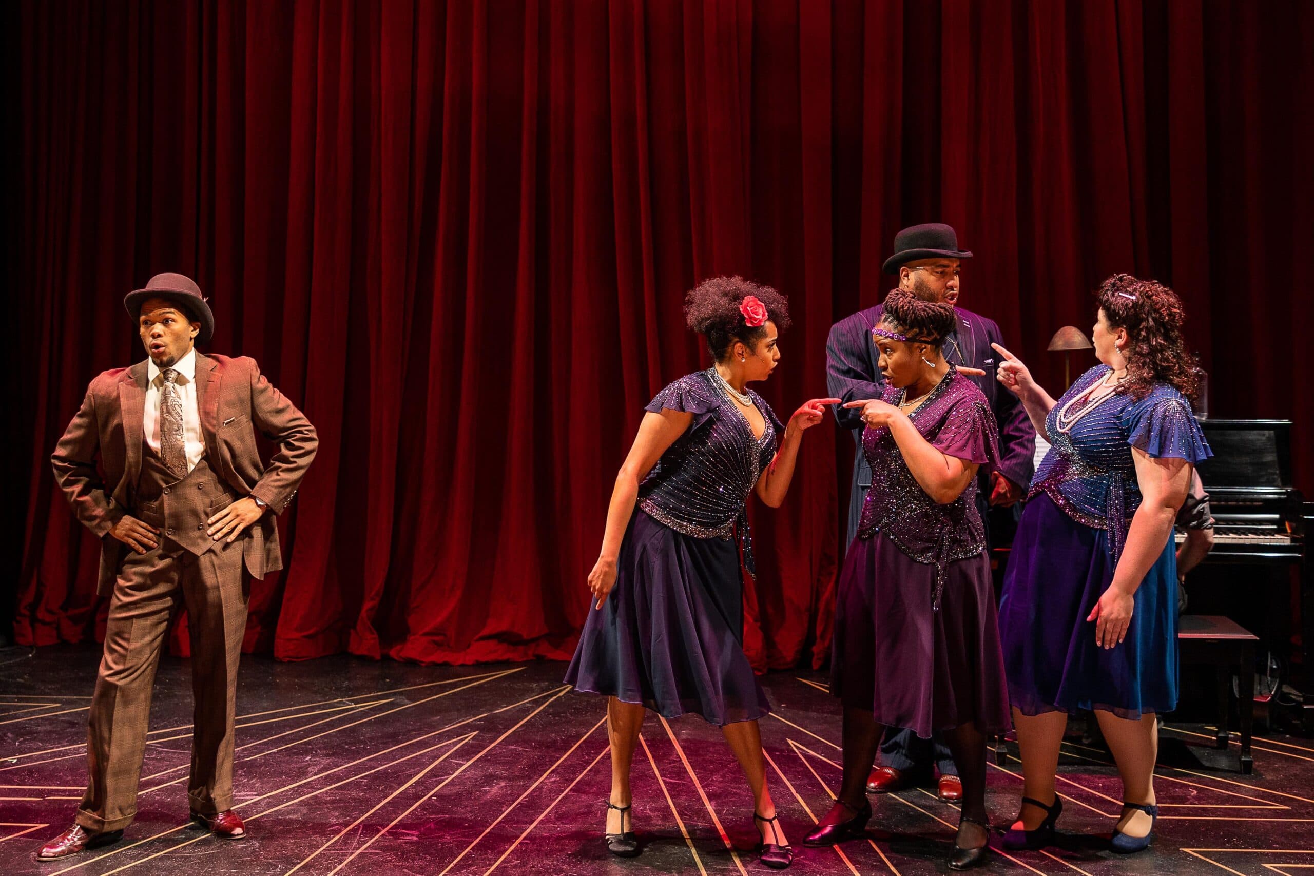 Left to right: Jackson Jirard, Christina Jones, Lovely Hoffman, Anthony Pires Jr. and Sheree Marcelle in &quot;Ain't Misbehavin' - The Fats Waller Musical.&quot; (Courtesy Nile Scott Studios)