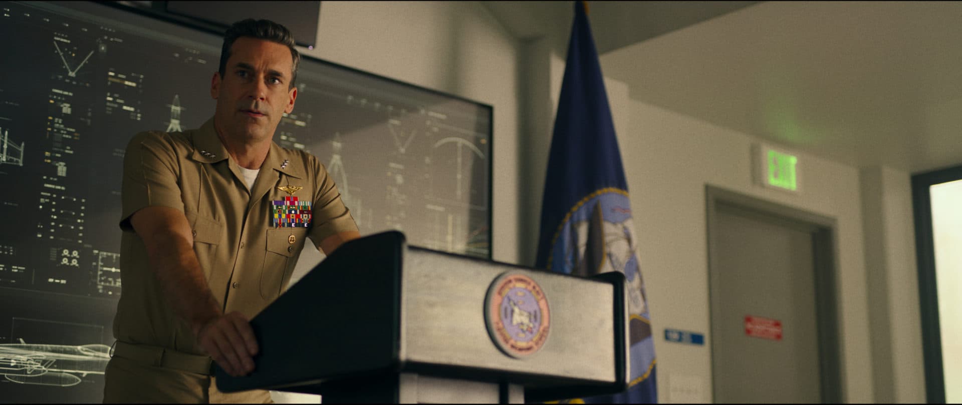 Jon Hamm as Adm. Beau &quot;Cyclone&quot; Simpson in &quot;Top Gun: Maverick.&quot; (Courtesy Paramount Pictures)