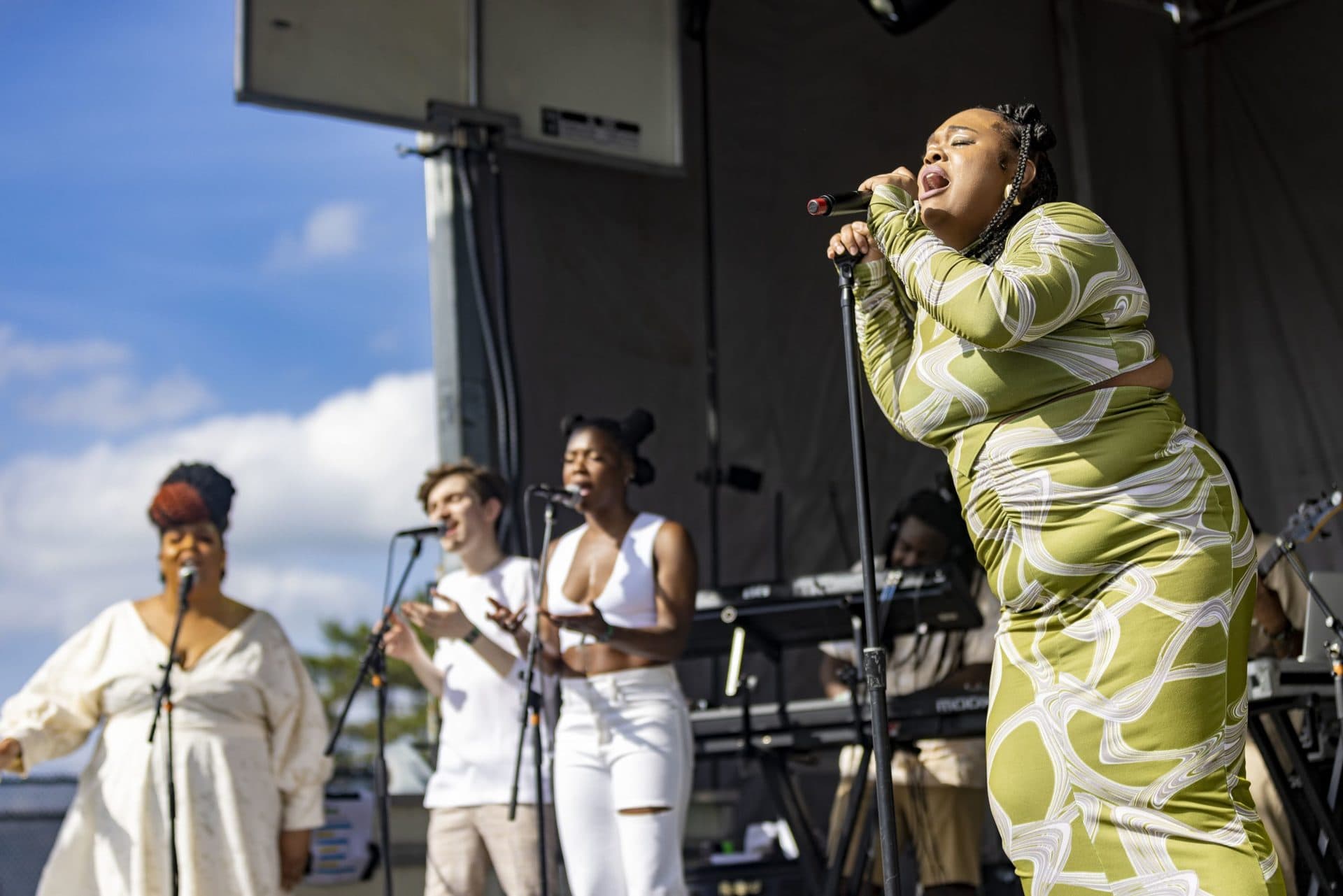 Miranda Rae performs on the local stage at the Boston Calling Music Festival. (Jesse Costa/WBUR)