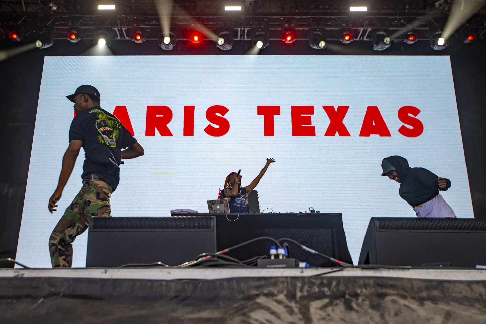 Hip-hop duo Paris Texas performs at the Boston Calling Music Festival. (Jesse Costa/WBUR)