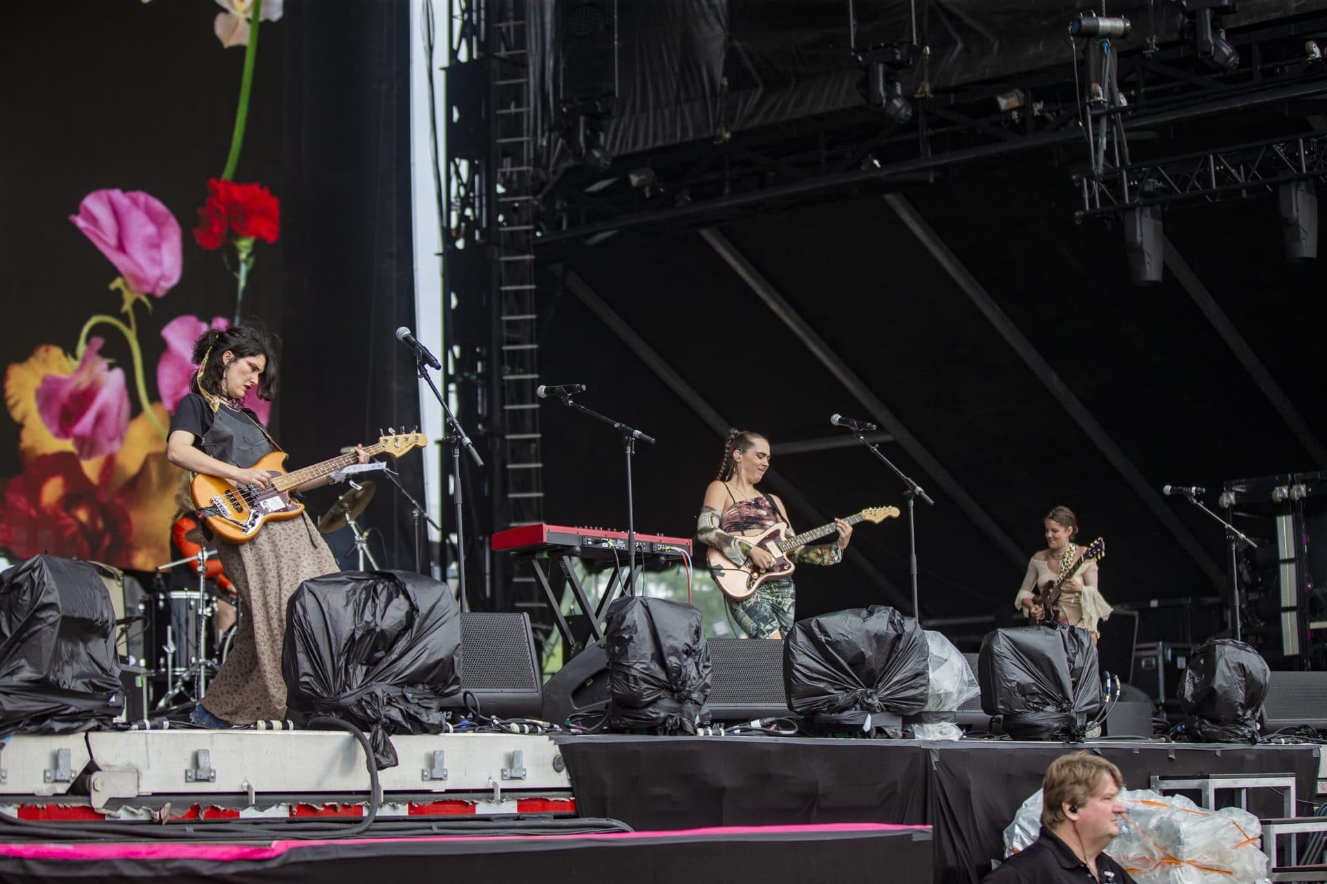 Hinds performs at the Boston Calling Music Festival. (Jesse Costa/WBUR)