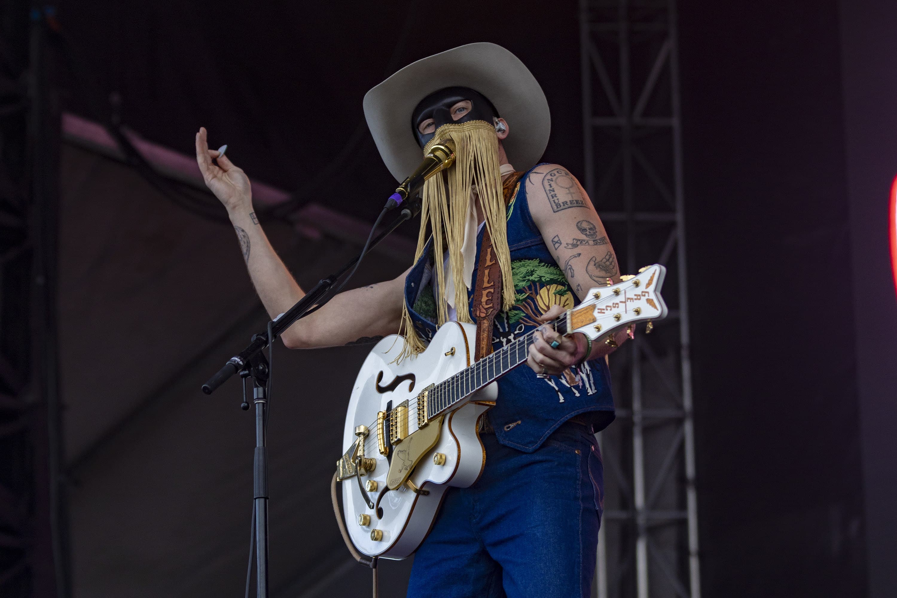 Orville Peck performs at the Boston Calling Music Festival. (Jesse Costa/WBUR)
