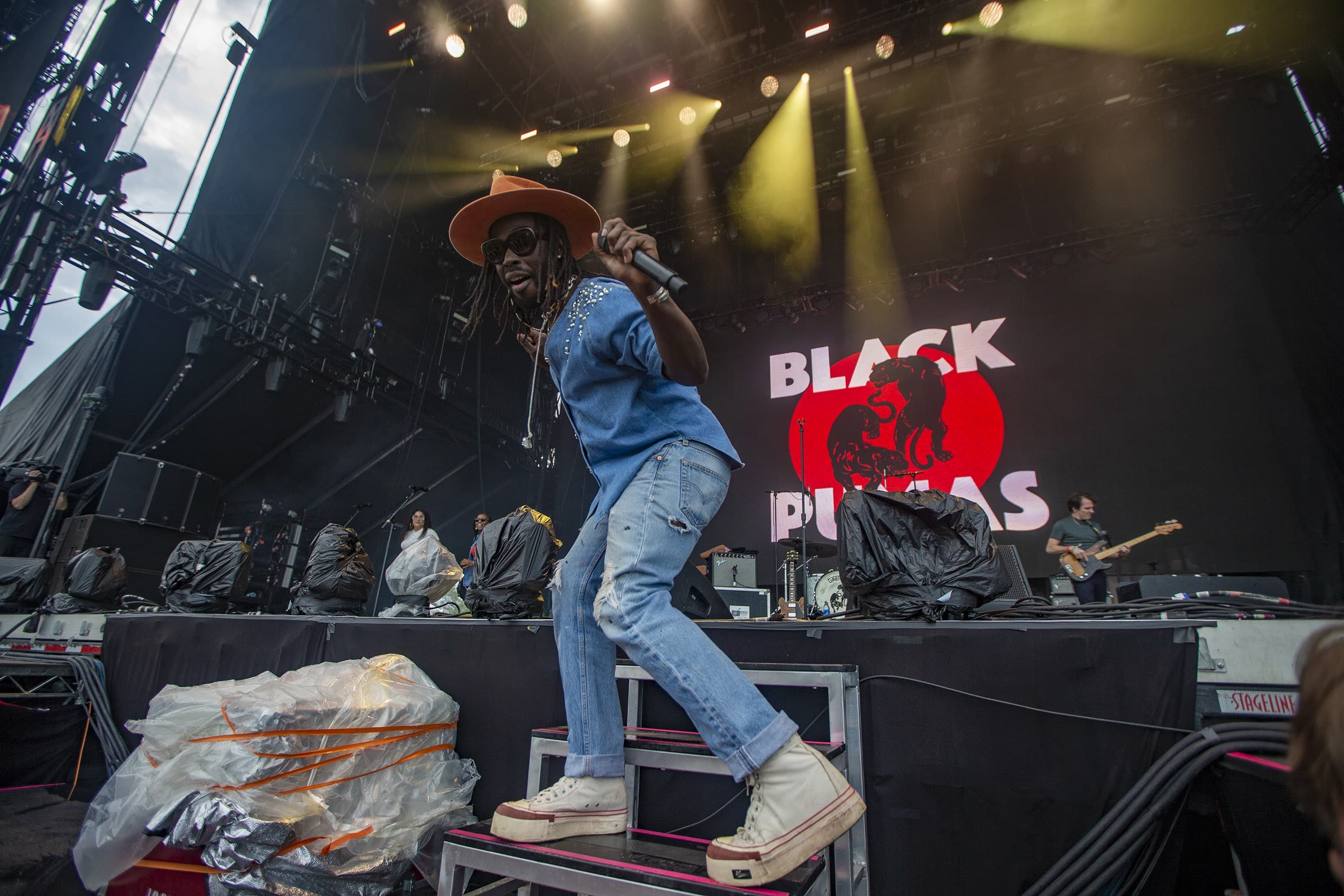 Eric Burton of Black Pumas. (Jesse Costa/WBUR)