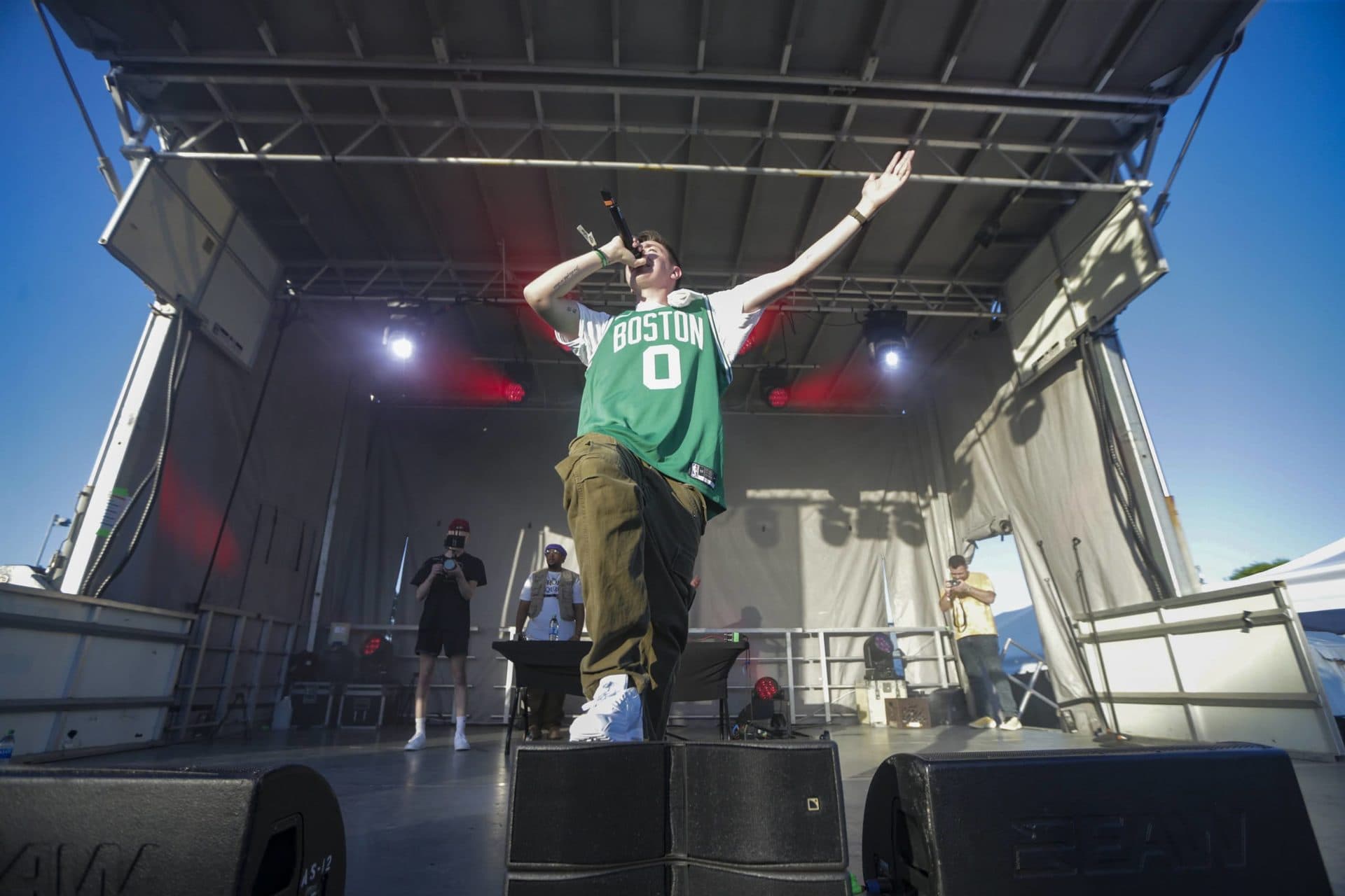 Rapper Cam Meekins performs at the Boston Calling Music Festival. (Jesse Costa/WBUR)