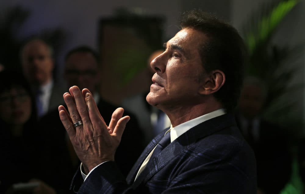 Former Las Vegas casino mogul Steve Wynn gestures at a news conference in Medford, Mass., March 15, 2016. (Charles Krupa/AP File)