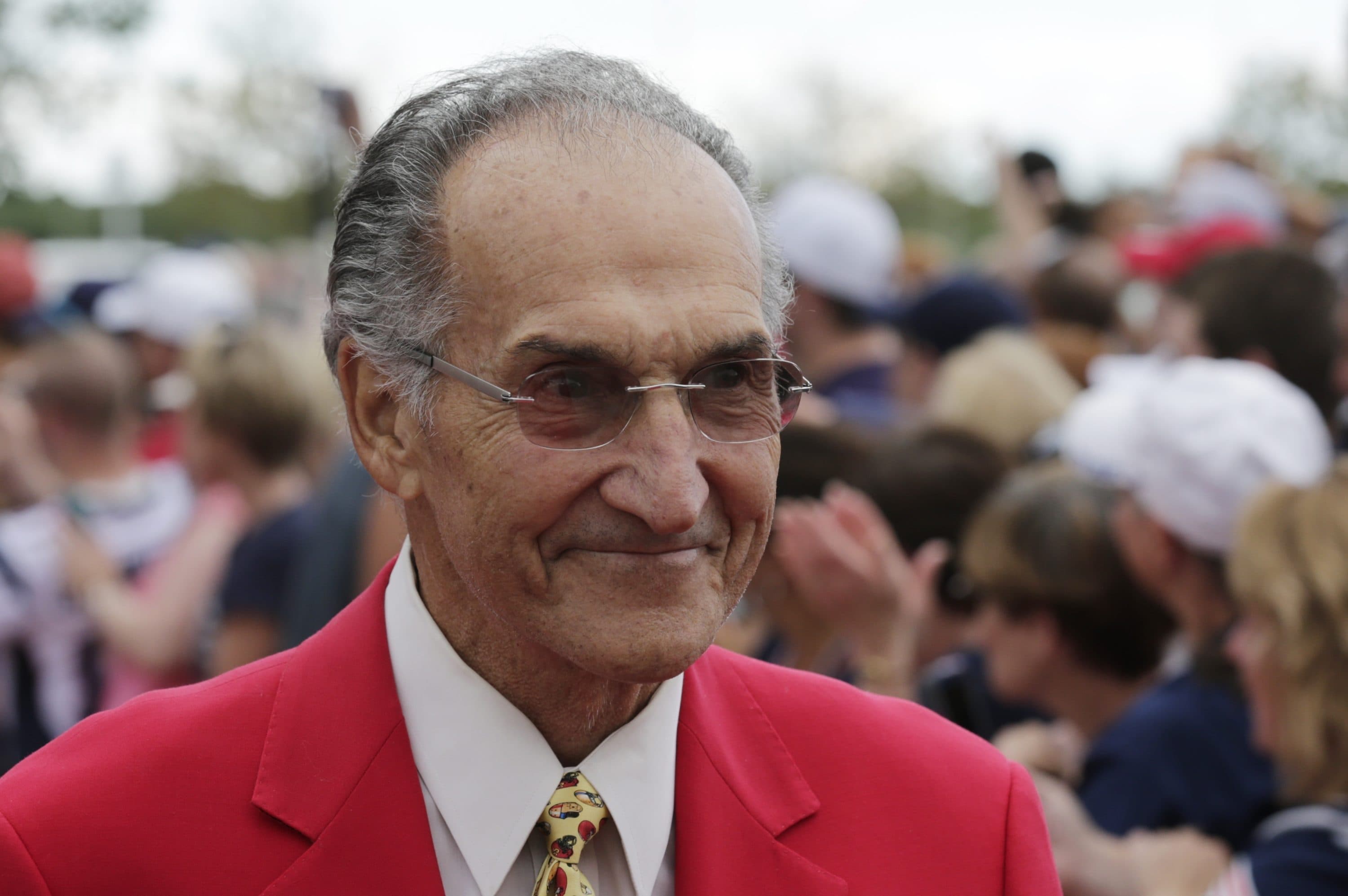Former New England Patriot Gino Cappelletti outside the Patriot's Hall of Fame prior to an NFL football training camp in Foxborough in 2015 (Charles Krupa/AP)