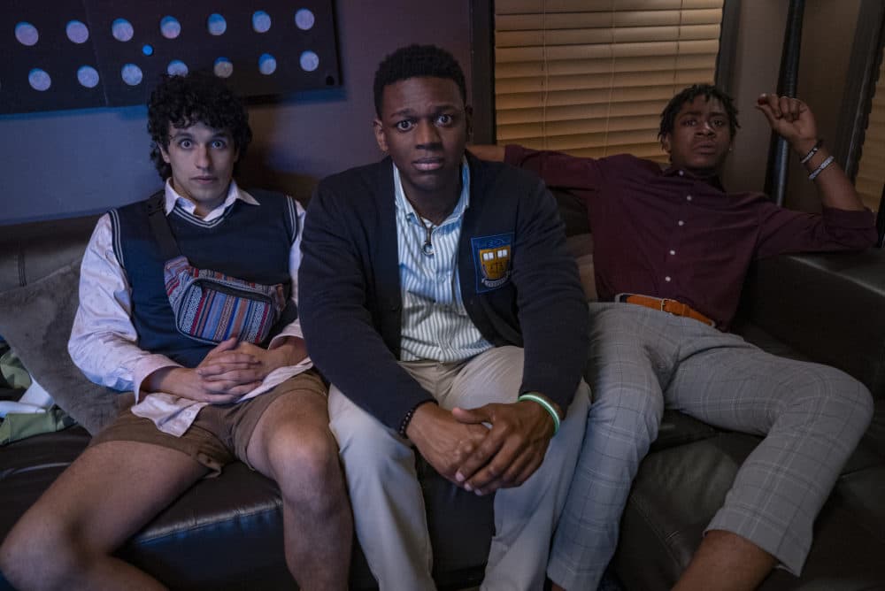 RJ Cyler, Donald Elise Watkins and Sebastian Chacon star in &quot;Emergency.&quot; (Courtesy of Amazon Studios)