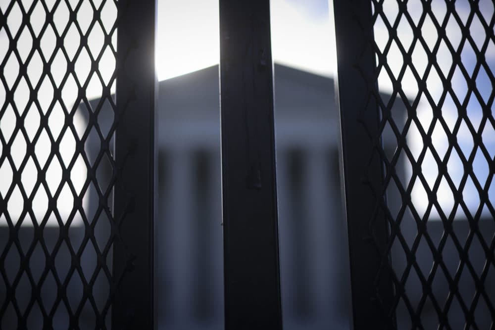 Non-scalable fencing is shown after it was installed overnight around the Supreme Court Building amid ongoing abortion-rights demonstrations May 5, 2022 in Washington, DC. Demonstrations across the country continue as abortion-rights and anti-abortion advocates react to the leaked initial draft majority opinion indicating the U.S. Supreme Court would overturn two abortion-related cases, which would end federal protection of abortion rights. (Win McNamee/Getty Images)