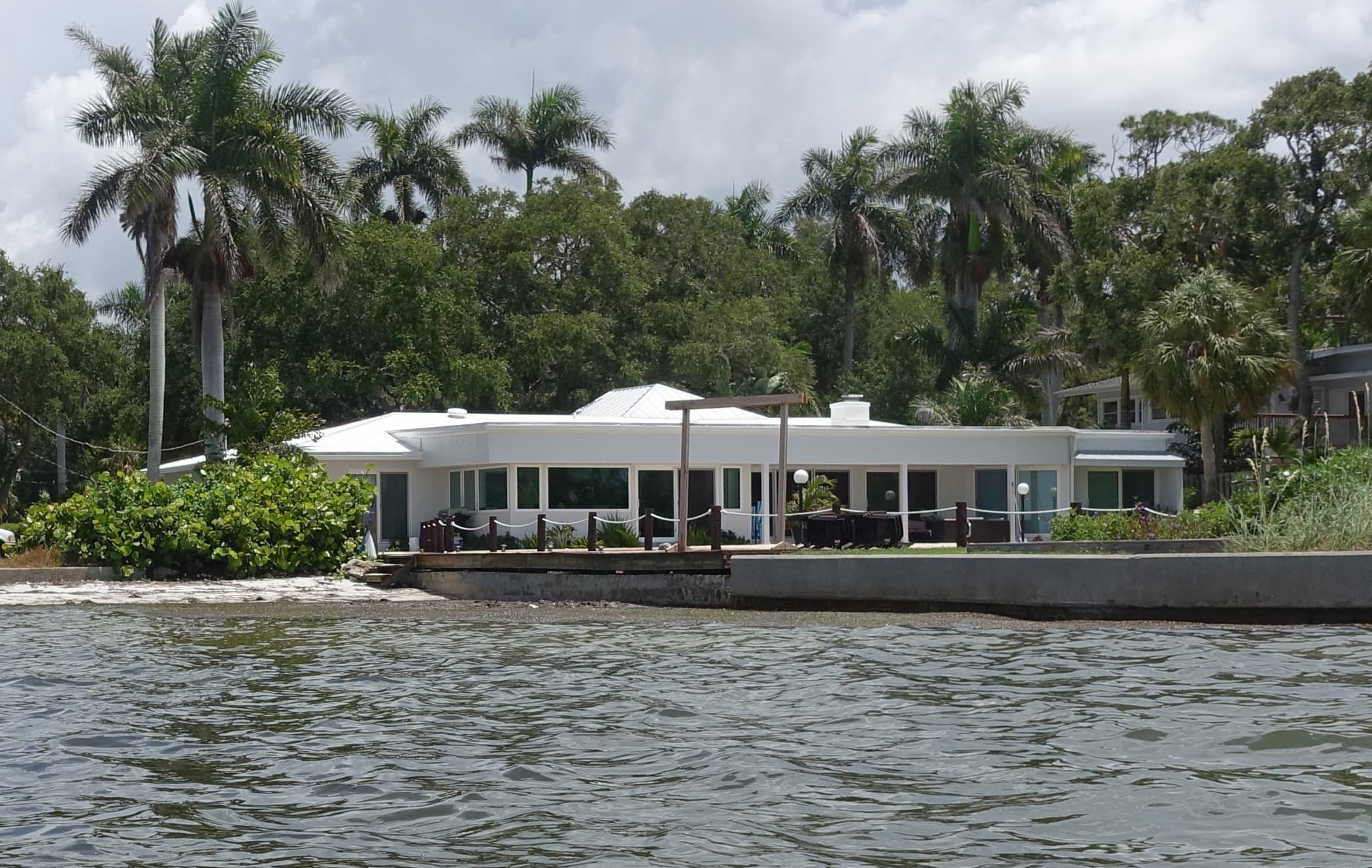 This photo taken on June 16, 2018 shows a low-lying home near sea level in the Indian Beach neighborhood of Sarasota, Florida. (KERRY SHERIDAN/AFP via Getty Images)