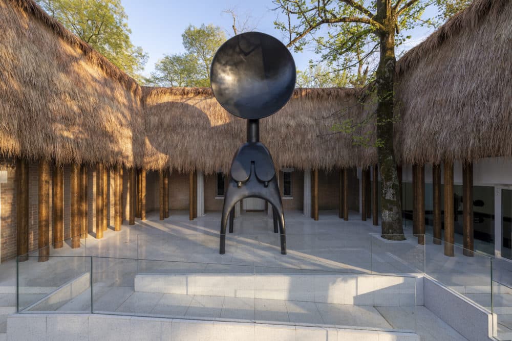 Simone Leigh altered the exterior of the U.S. pavilion to give it the appearance of a traditional African rondavel. (Courtesy Simone Leigh and Matthew Marks Gallery/Timothy Schenck)