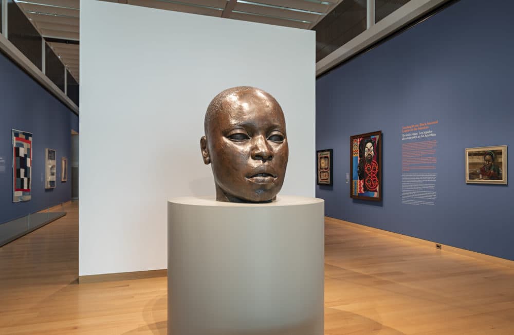 The gallery “Touching Roots: Black Ancestral Legacies in the Americas,” part of the new installation &quot;Stories Artists Tell&quot; in the Art of the Americas Wing at the Museum of Fine Arts, Boston. (Courtesy Museum of Fine Arts, Boston)
