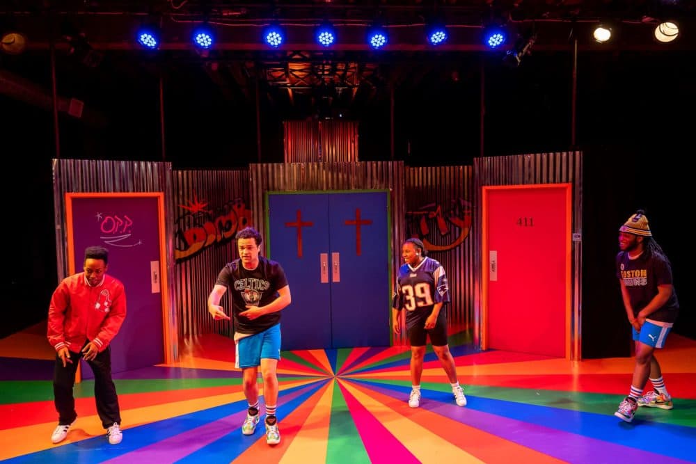 Anderson Stinson, III, Henry Morehouse, Victoria Omoregie and Malik Mitchell in Actors' Shakespeare Project's production of &quot;The Bomb-itty of Errors.&quot; (Courtesy Nile Scott Studios)