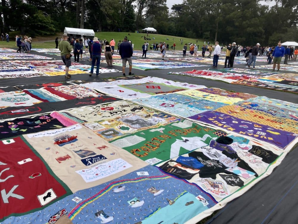 More than 3,000 panels of the National AIDS Quilt were on display recently in Golden Gate Park in San Francisco. (Vic Vela/CPR)