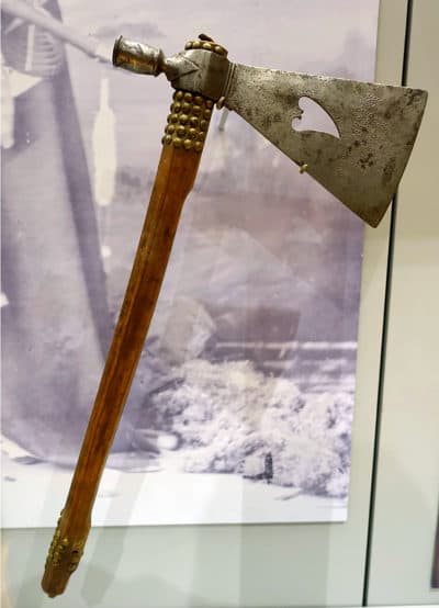 This undated photo shows a tomahawk once owned by Chief Standing Bear, a pioneering Native American civil rights leader, which will be returning to his Nebraska tribe after decades in a museum at Harvard University in Cambridge, Mass. (Harvard Crimson via AP)