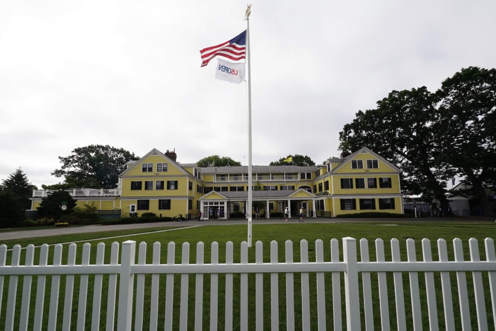 The clubhouse at The Country Club is seen during the second round of the U.S. Open golf tournament, Friday, June 17, 2022, in Brookline. (Charlie Riedel/AP)