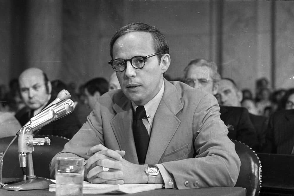 Former White House aide John Dean III, pauses while reading a long prepared statement before the Senate Watergate Committee Monday, June 25, 1973. (AP)