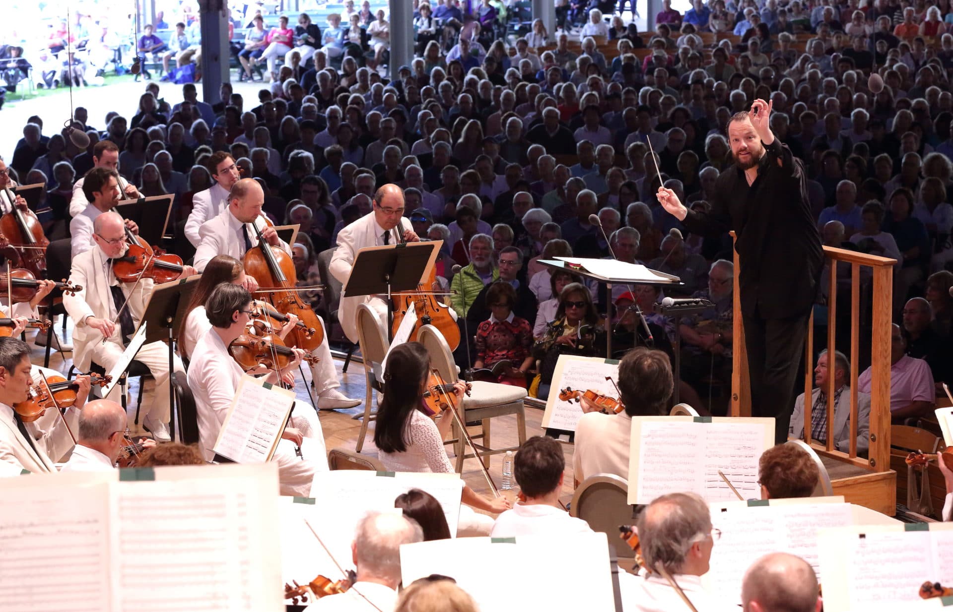 Andris Nelsons and the BSO perform at Tanglewood in 2017. (Courtesy Hilary Scott/Boston Symphony Orchestra)