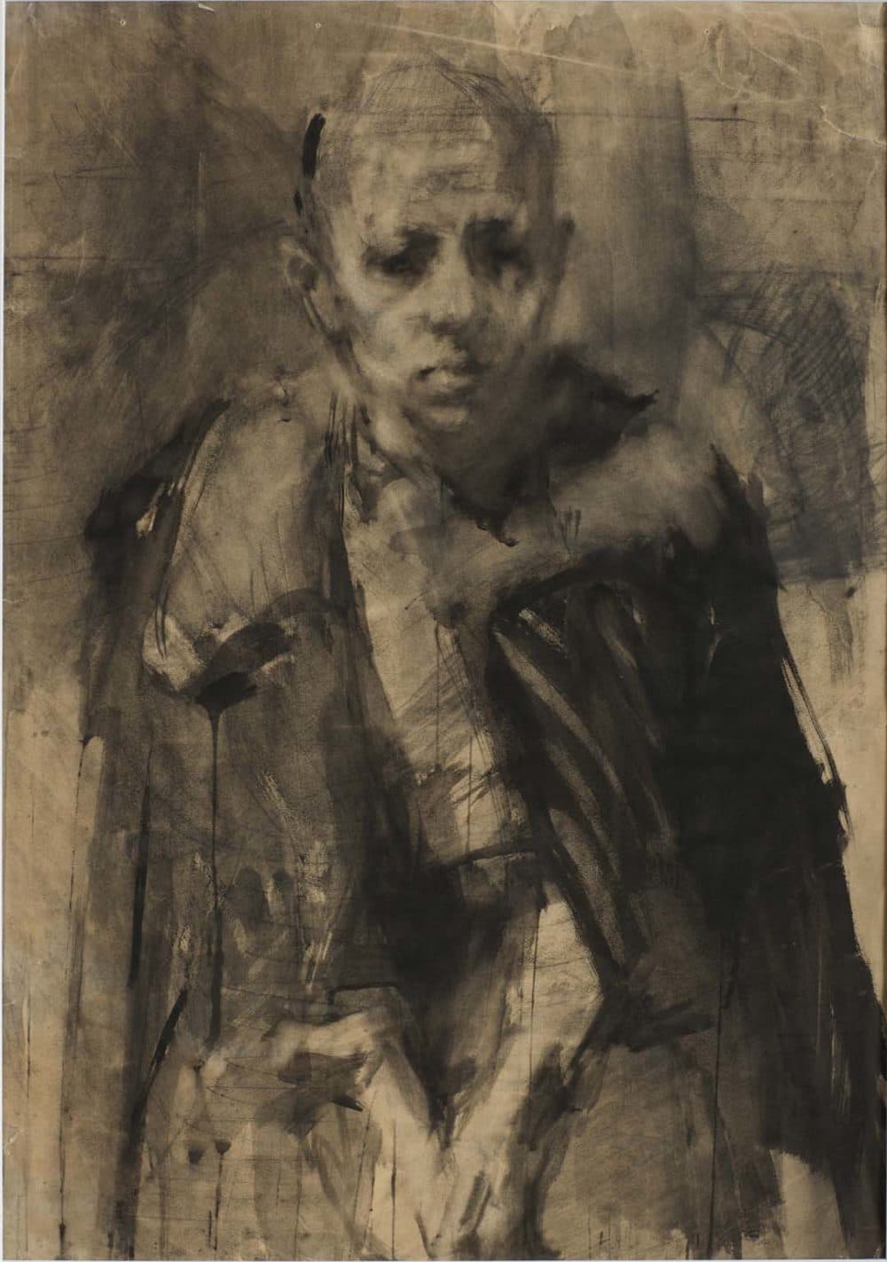 Felix Lembersky. &quot;Portrait of a Boy,&quot; circa 1942–46. Charcoal, watercolor, and ink on paper, 30 x 21 inches. (Courtesy Yelena Lembersky)