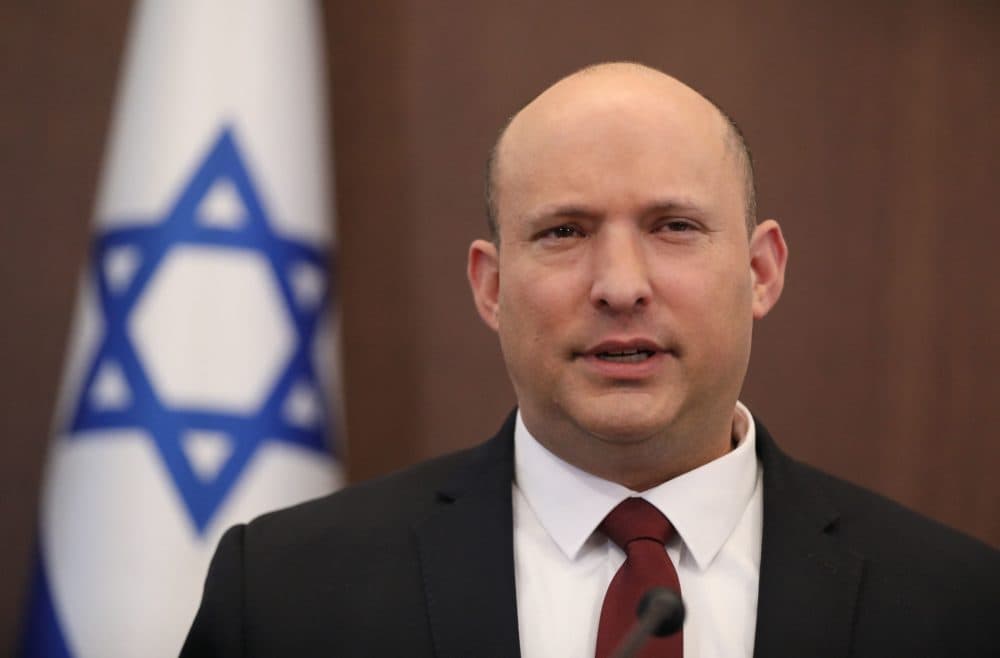 Israeli Prime Minister Naftali Bennett attends a cabinet meeting at the Prime minister's office in Jerusalem, on March 27, 2022. (Abir Sultan / POOL/AFP via Getty Images)