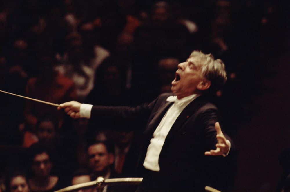 American composer, conductor and pianist Leonard Bernstein conducting, circa 1975. (Erich Auerbach/Hulton Archive/Getty Images)