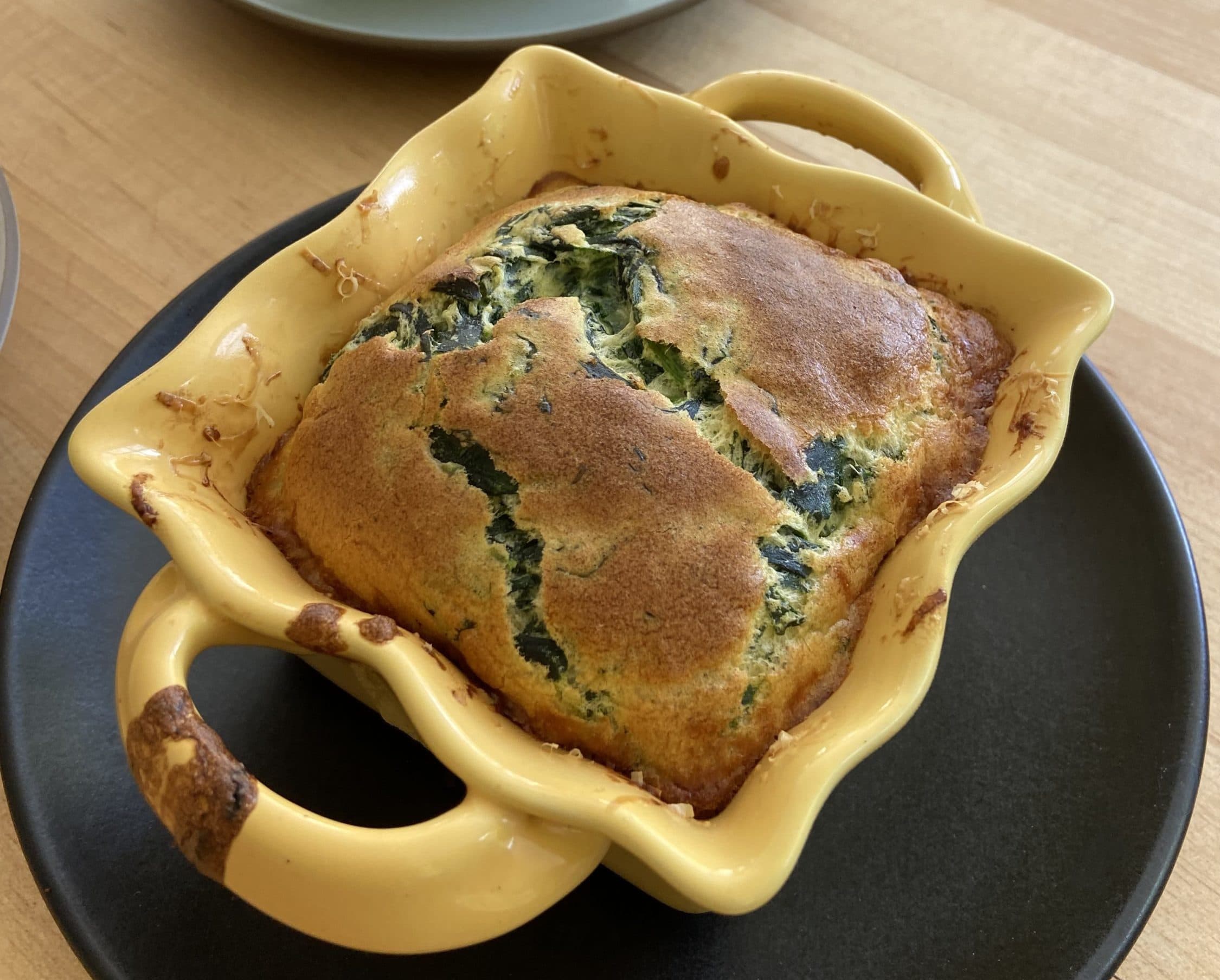 Spinach souffle. (Kathy Gunst/Here &amp; Now)
