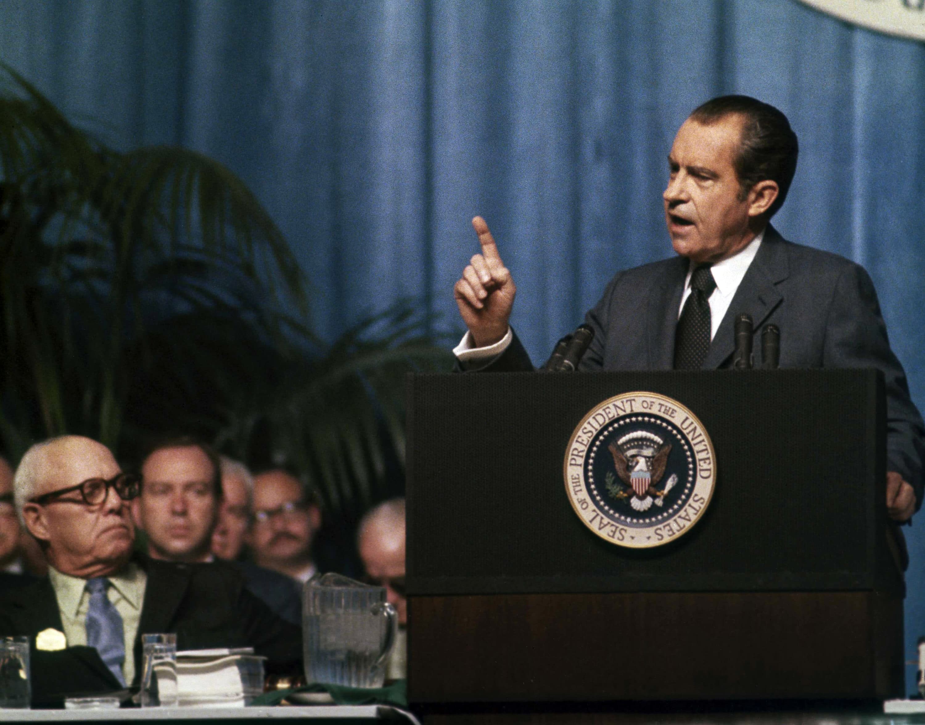 President Richard Nixon at a labor convention in 1971. (AP)