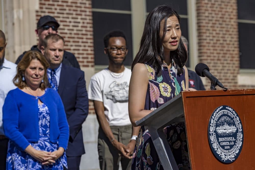Mayor Michelle Wu said there is more to do before Boston is delivering 'true universal pre-kindergarten.' (Jesse Costa/WBUR)