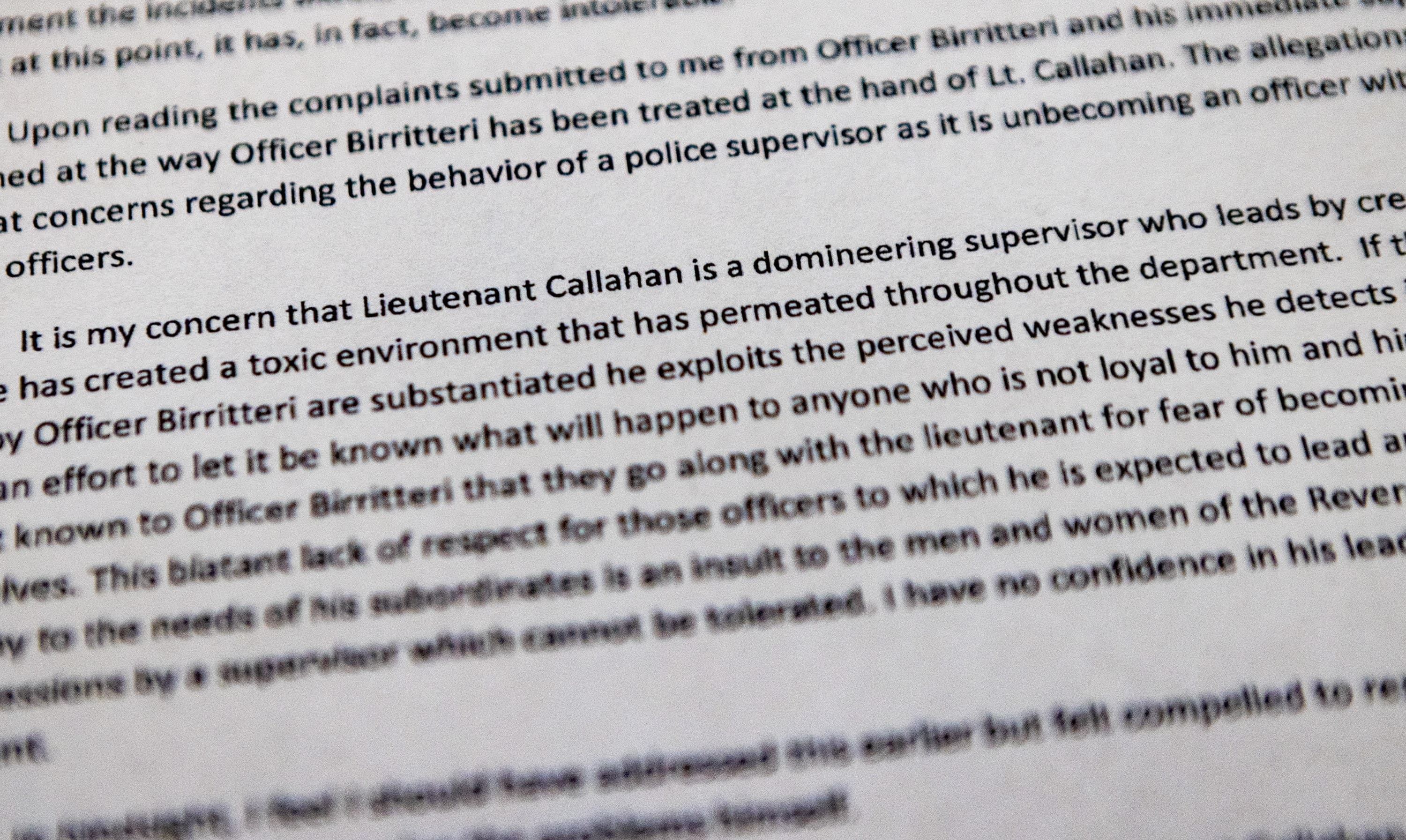 When he was Revere's police chief, Joseph Cafarelli wrote to Mayor Brian Arrigo to say he had "no confidence" in the leadership of Lt. David Callahan and recommended Callahan be placed on administrative leave. (Jesse Costa/WBUR)
