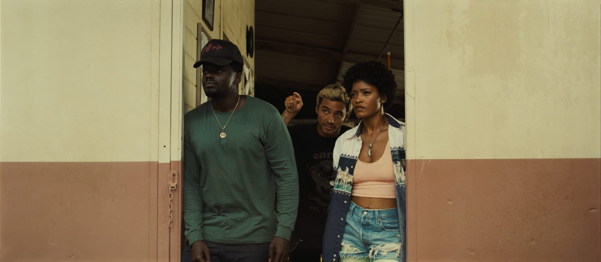 From left: Daniel Kaluuya as OJ Haywood, Brandon Perea as Angel Torres and Keke Palmer as Emerald Haywood in &quot;Nope.&quot; (Courtesy Universal Studios)