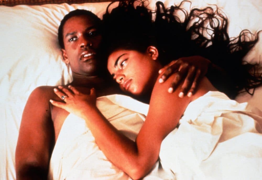 Denzel Washington and Sarita Choudhury in director Mira Nair's 1991 film &quot;Mississippi Masala.&quot; (Courtesy Samuel Goldwyn/Photofest)