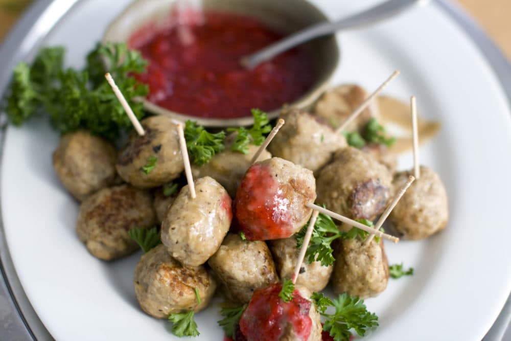 In this image taken Jan. 30, 2012 in Concord, N.H., a Swedish meatball recipe by Rocco DiSpirito is shown.(AP/Matthew Mead)