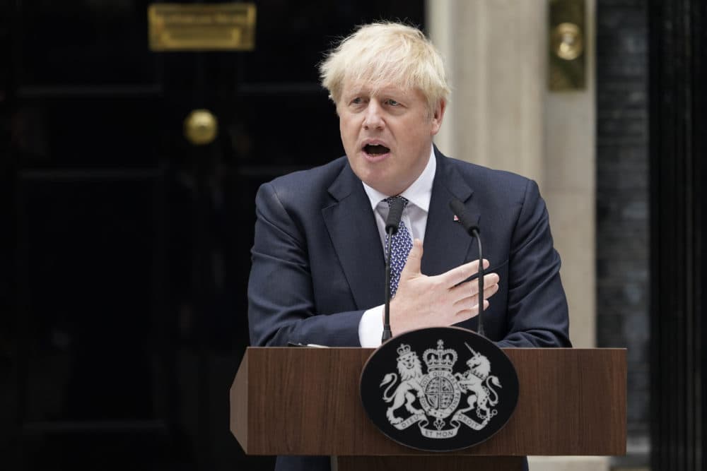 Prime Minister Boris Johnson has agreed to resign, his office said Thursday, ending an unprecedented political crisis over his future that has paralyzed Britain's government. (Alberto Pezzali/AP)
