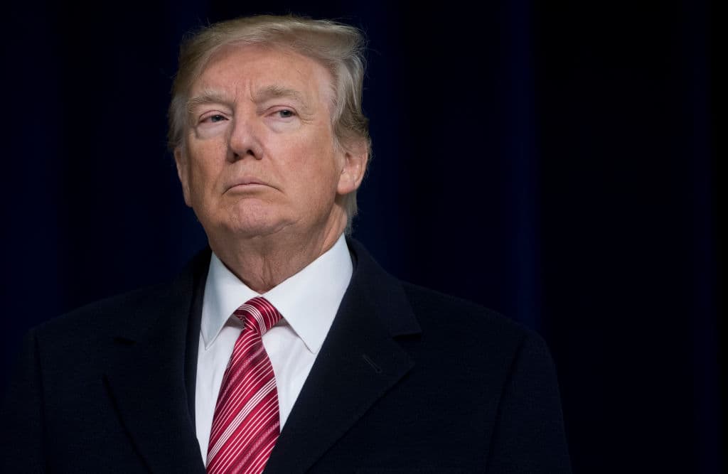 Donald Trump speaks during a retreat with Republican lawmakers at Camp David in Thurmont, Maryland, January 6, 2018.(Saul Loeb/AFP via Getty Images)