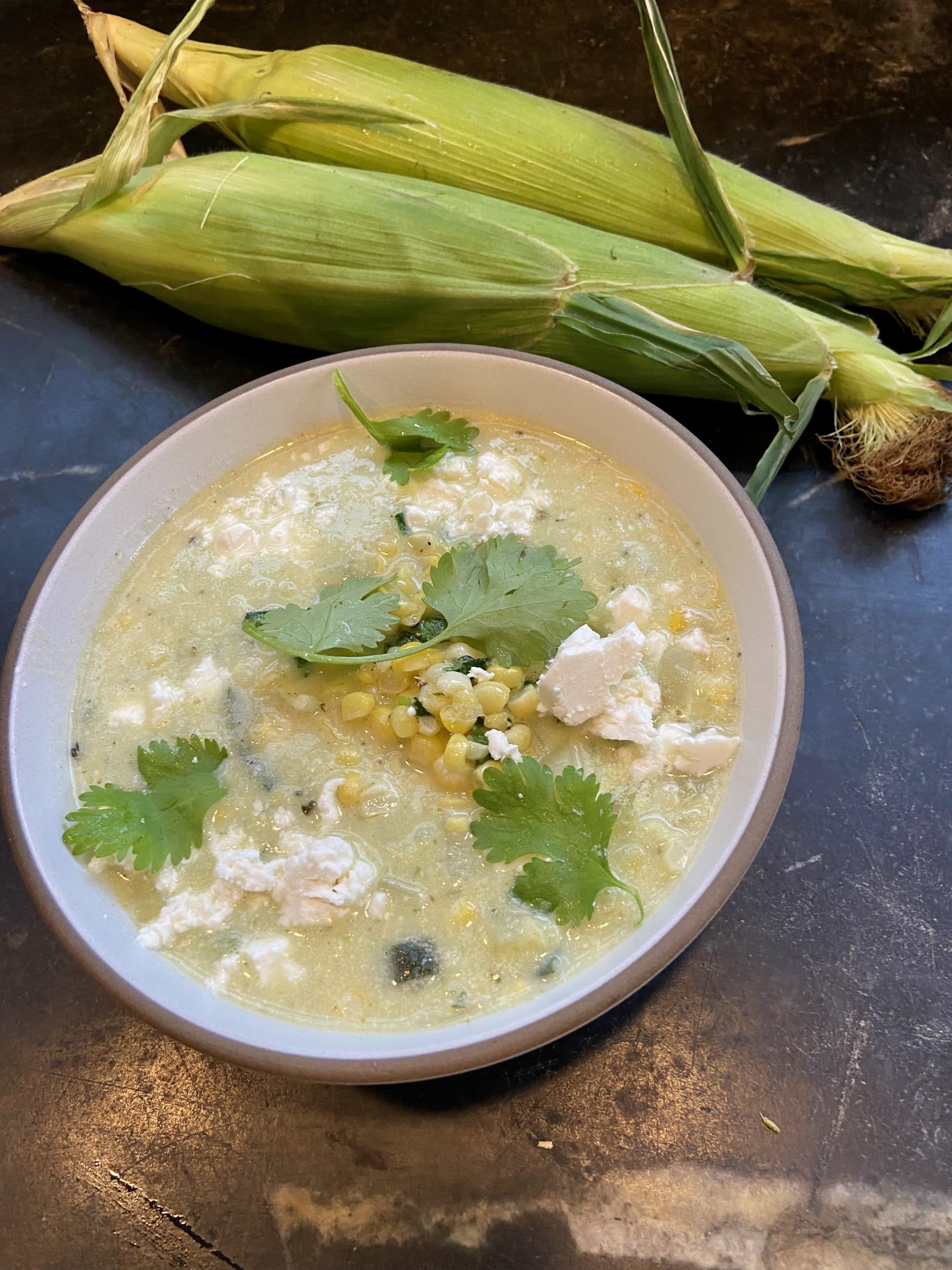 Mexican-style corn soup. (Kathy Gunst/Here &amp; Now)
