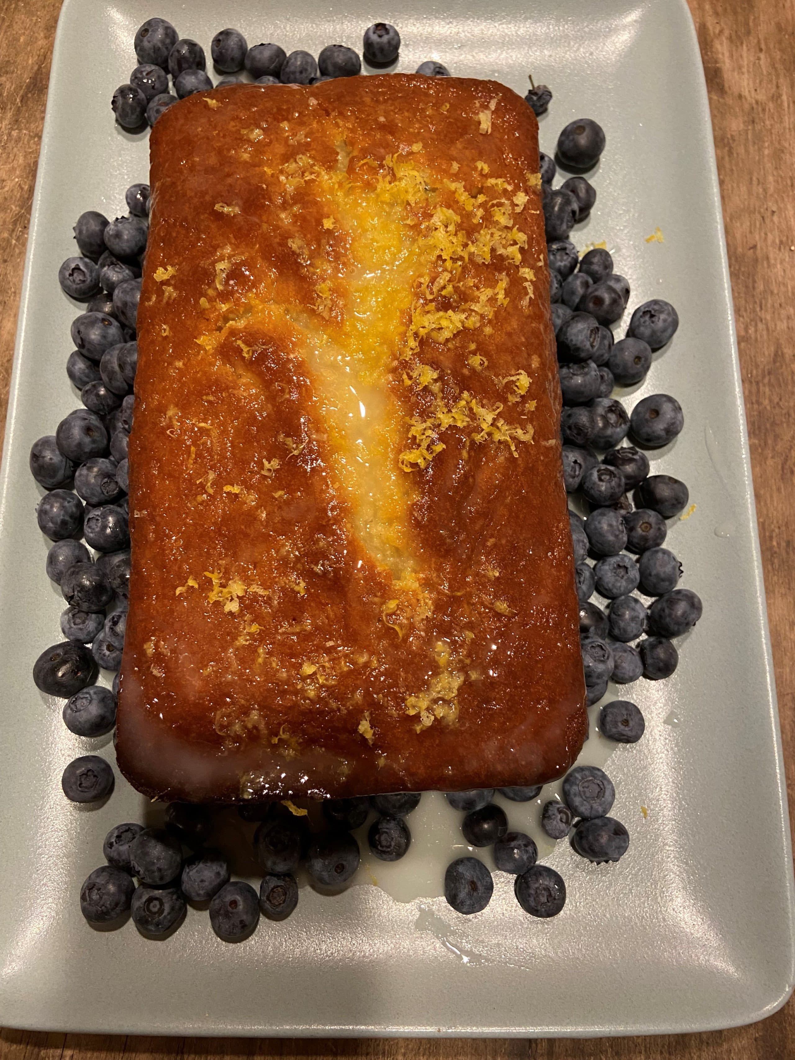 Blueberry-lemon tea cake. (Kathy Gunst/Here & Now)