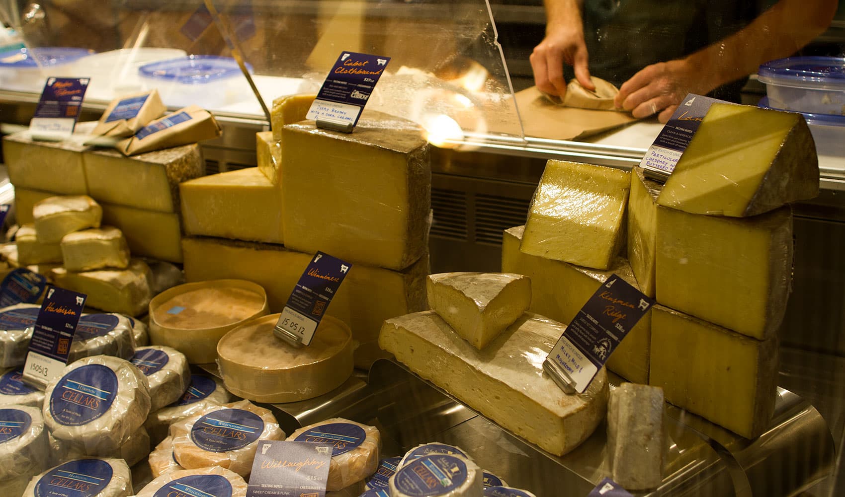Cheese at the Boston Public Market. (Hadley Green for WBUR).