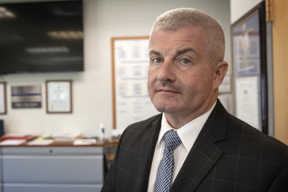 Revere Police Chief David Callahan, in his office at Revere Police Headquarters. (Robin Lubbock/WBUR)