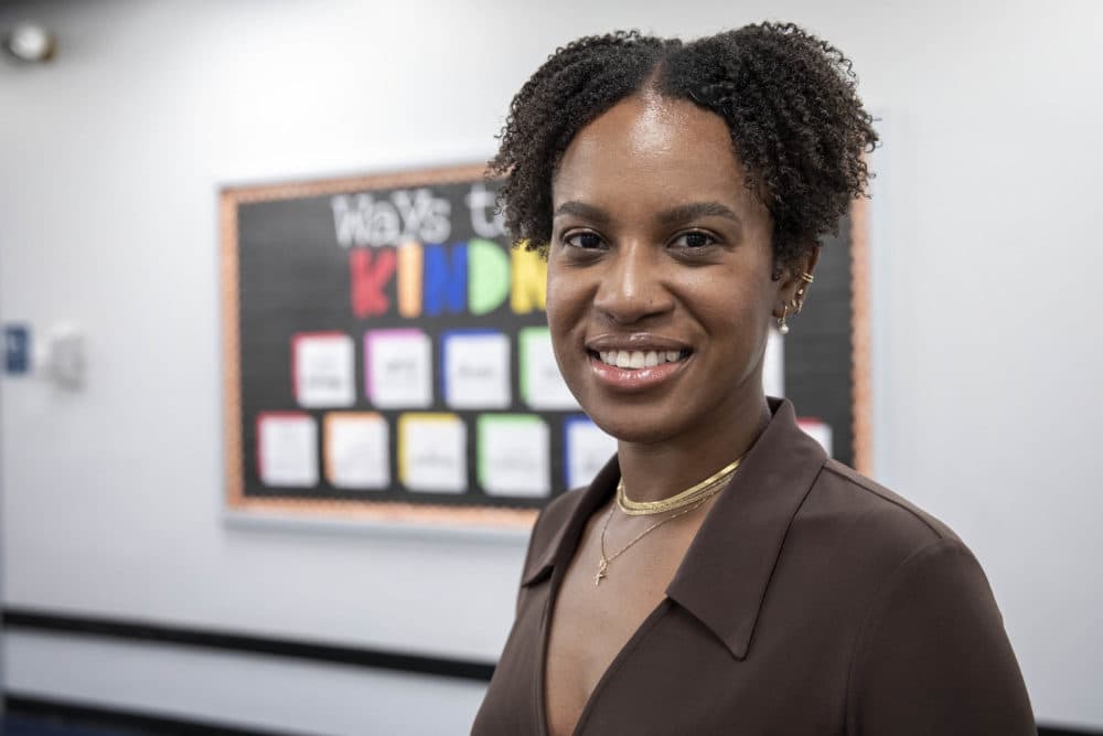 Kettlynn Prophete is Dean of Humanities Education at the Academy of the Pacific Rim Charter Public School in Hyde Park.  (Robin Lubbock/WBUR)