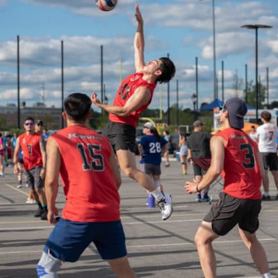 An attacker on the Boston Knights at a regional tournament in Everett. (Courtesy William Wang)