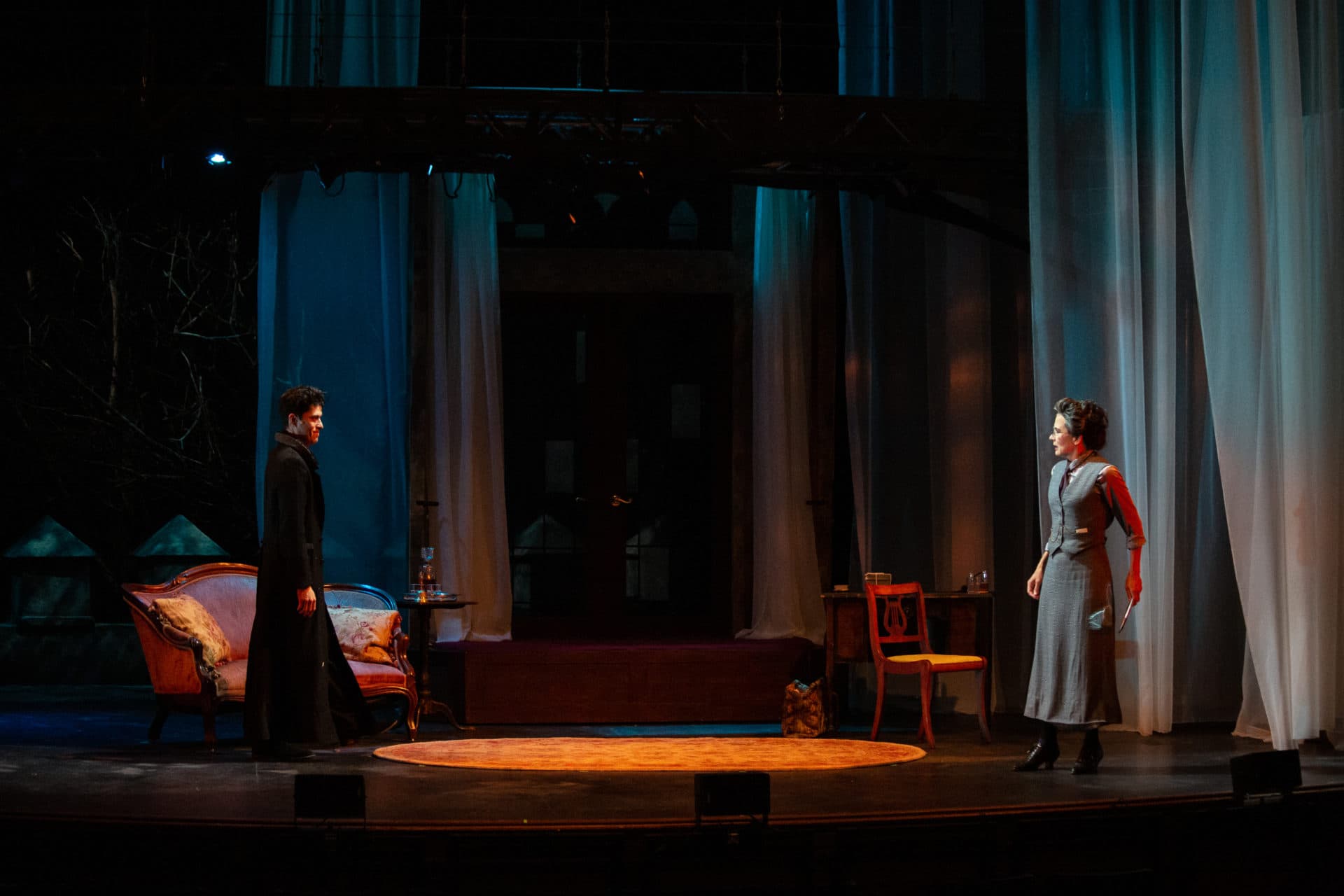 Mitchell Winter and Jennifer Van Dyck in the Berkshire Theatre Group's &quot;Dracula&quot; in Pittsfield. (Courtesy Emma K. Rothenberg-Ware)