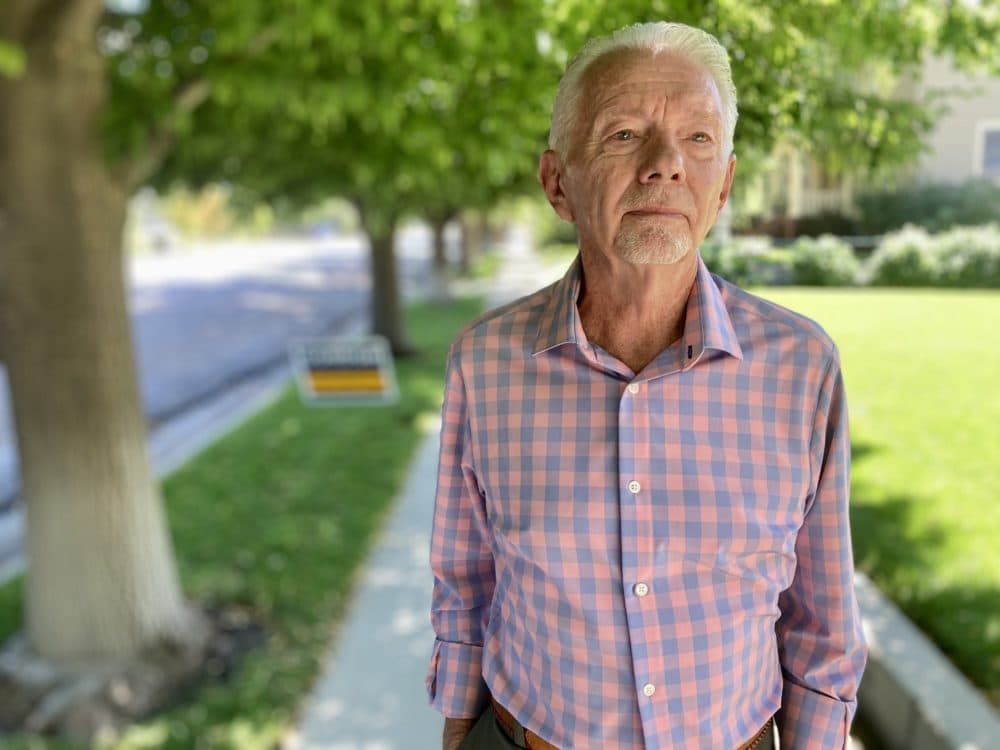 Former Casper City Councilman Dallas Laird outside the home where former Vice President Dick Cheney once lived. With a heavy heart, he voted against Liz Cheney because she didn’t follow the will of Wyoming people. (Peter O'Dowd/ Here &amp; Now)