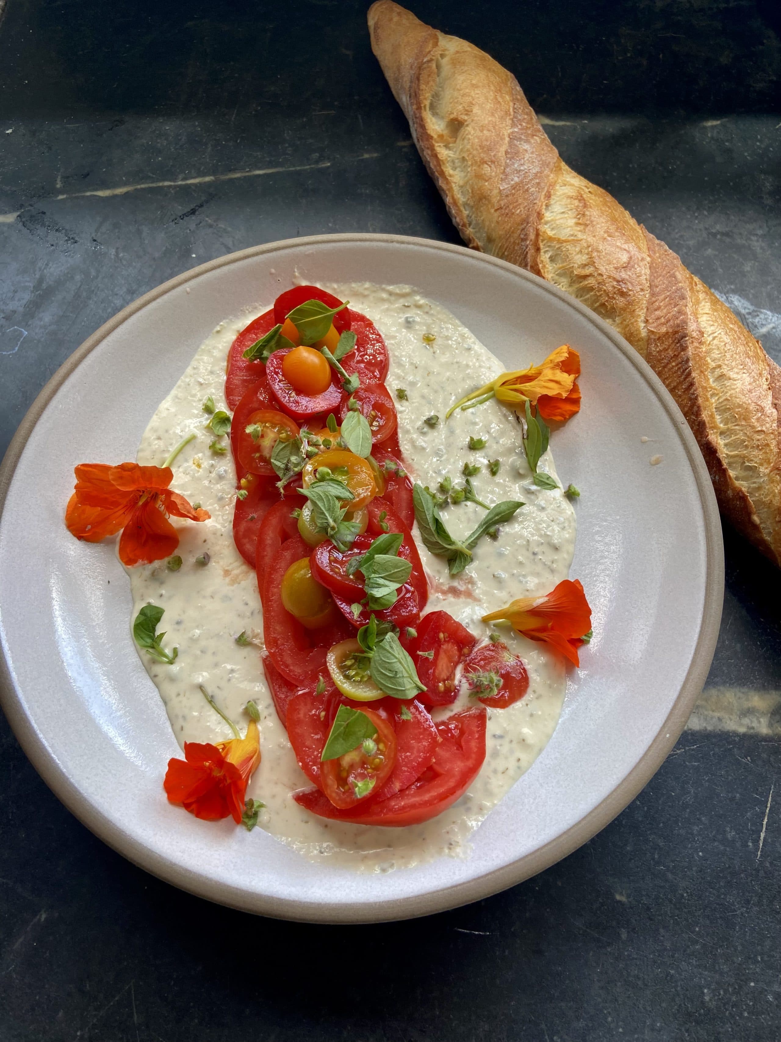 Tomato tonnato. (Kathy Gunst/Here &amp; Now)