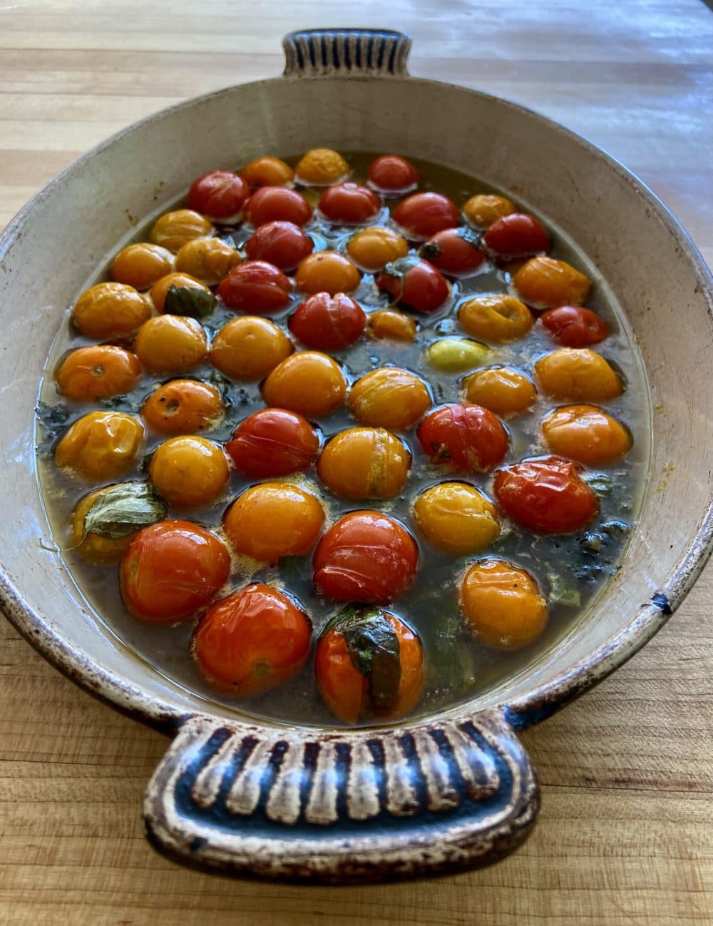 Tomato confit. (Kathy Gunst/Here &amp; Now)