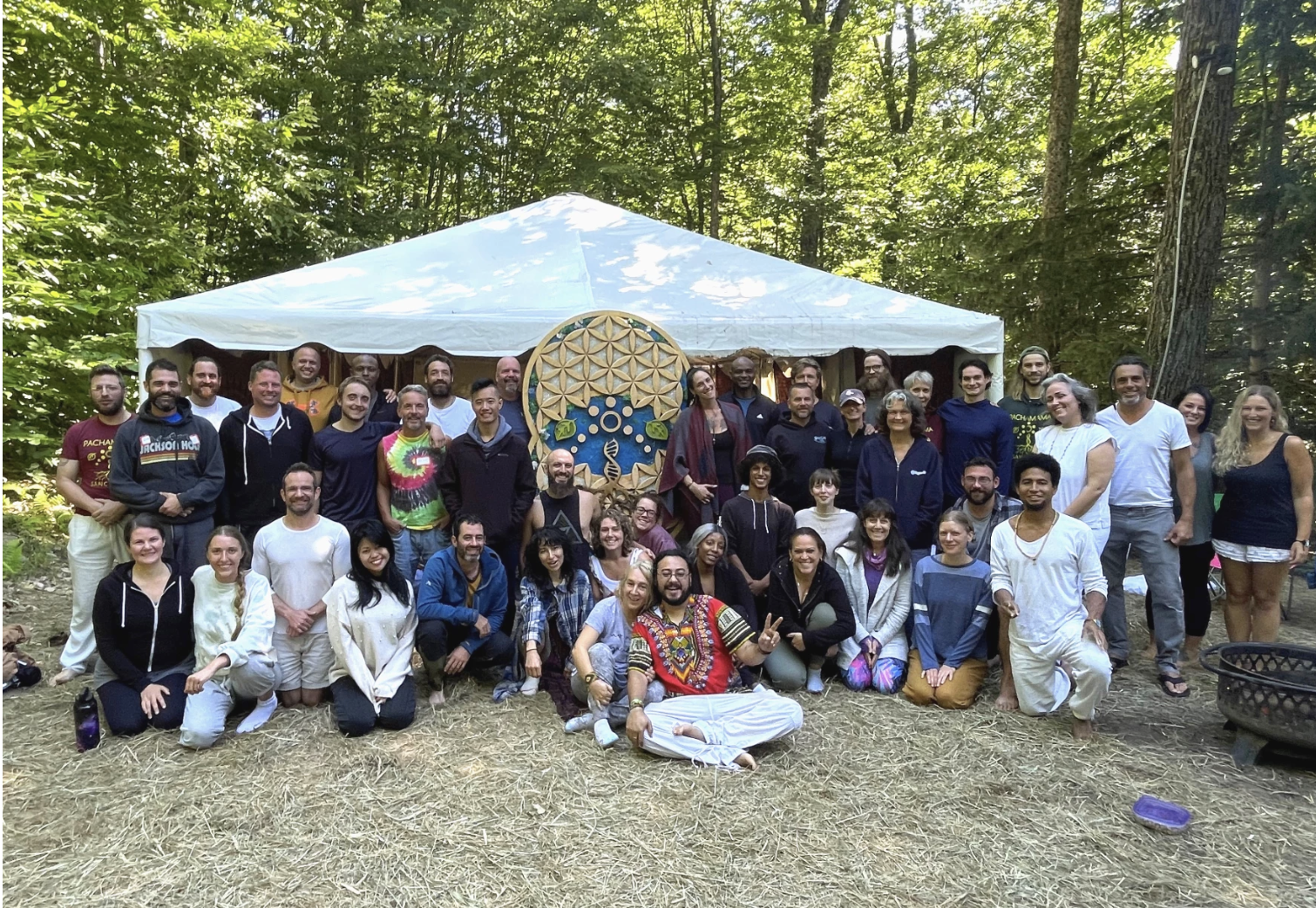 Participants in a retreat at Pachamama Sanctuary in Canterbury, N.H. (Courtesy Derek Januszewski/Pachamama Sanctuary)